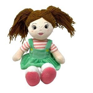 PLAYTIME by EIMMIE Allie 14" Plush Rag Doll Brown Yarn Hair